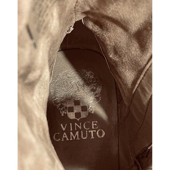 Vince Camuto VC Webey Womens Tan Suede Ankle Boots 6.5M Strappy Buckle w Zippers - Picture 6 of 9